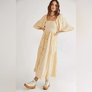 Free people Dahlia Embroidered Maxi Dress